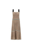 Tan Crochet Knit A Line Maxi Aliana Dress