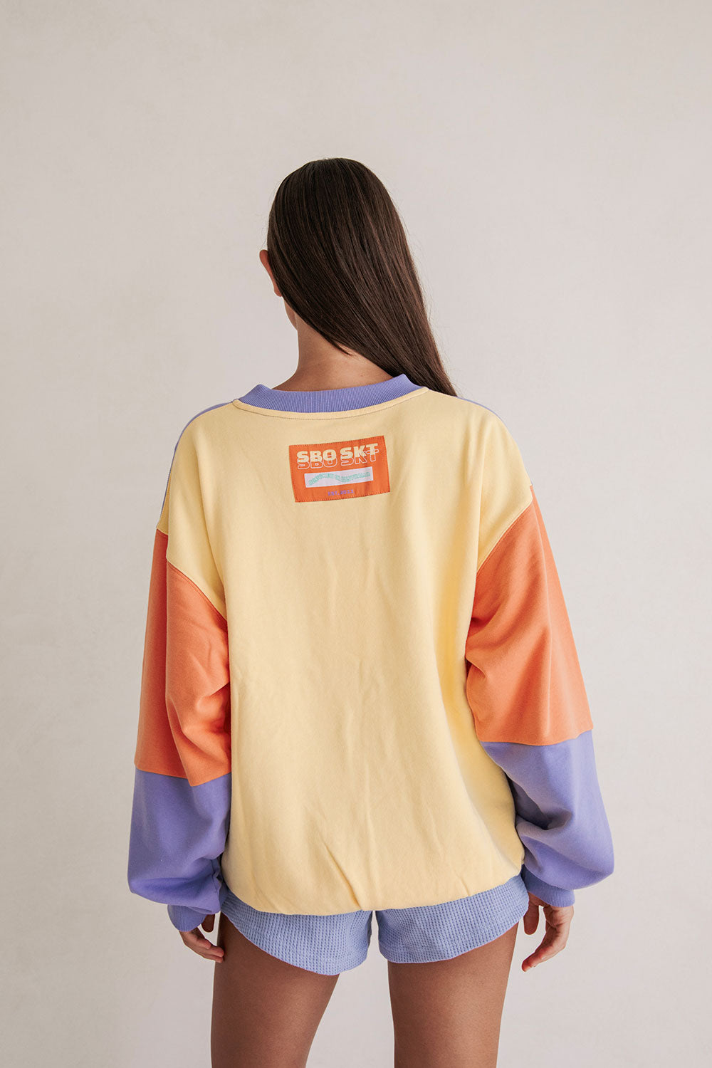 Jessie Oversized Vintage Sweater - Yellow Purple Orange