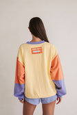 Jessie Oversized Vintage Sweater - Yellow Purple Orange