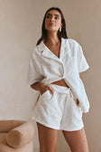 White Fold High Waist Pocket Cena Shorts
