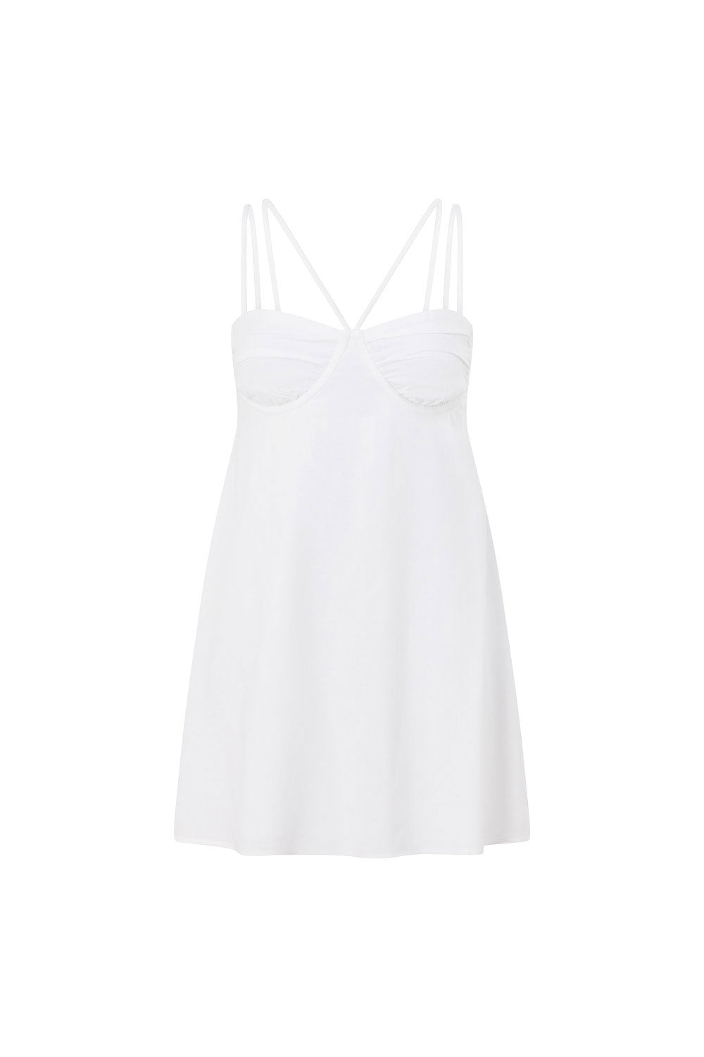 Seville Thin Strap Backless Mini Dress - White