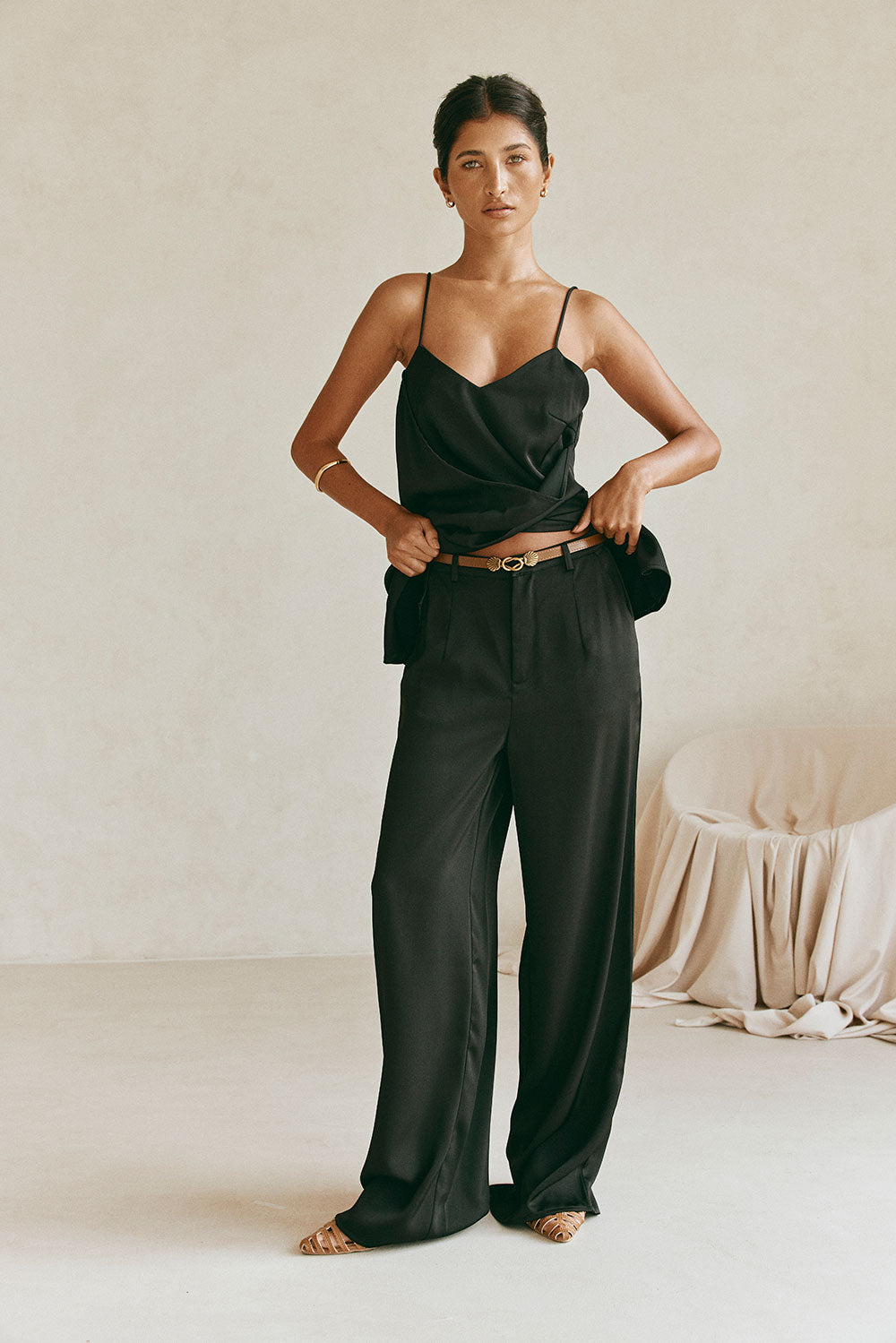 Black High Waist Pocket Trouser Zarah Pants