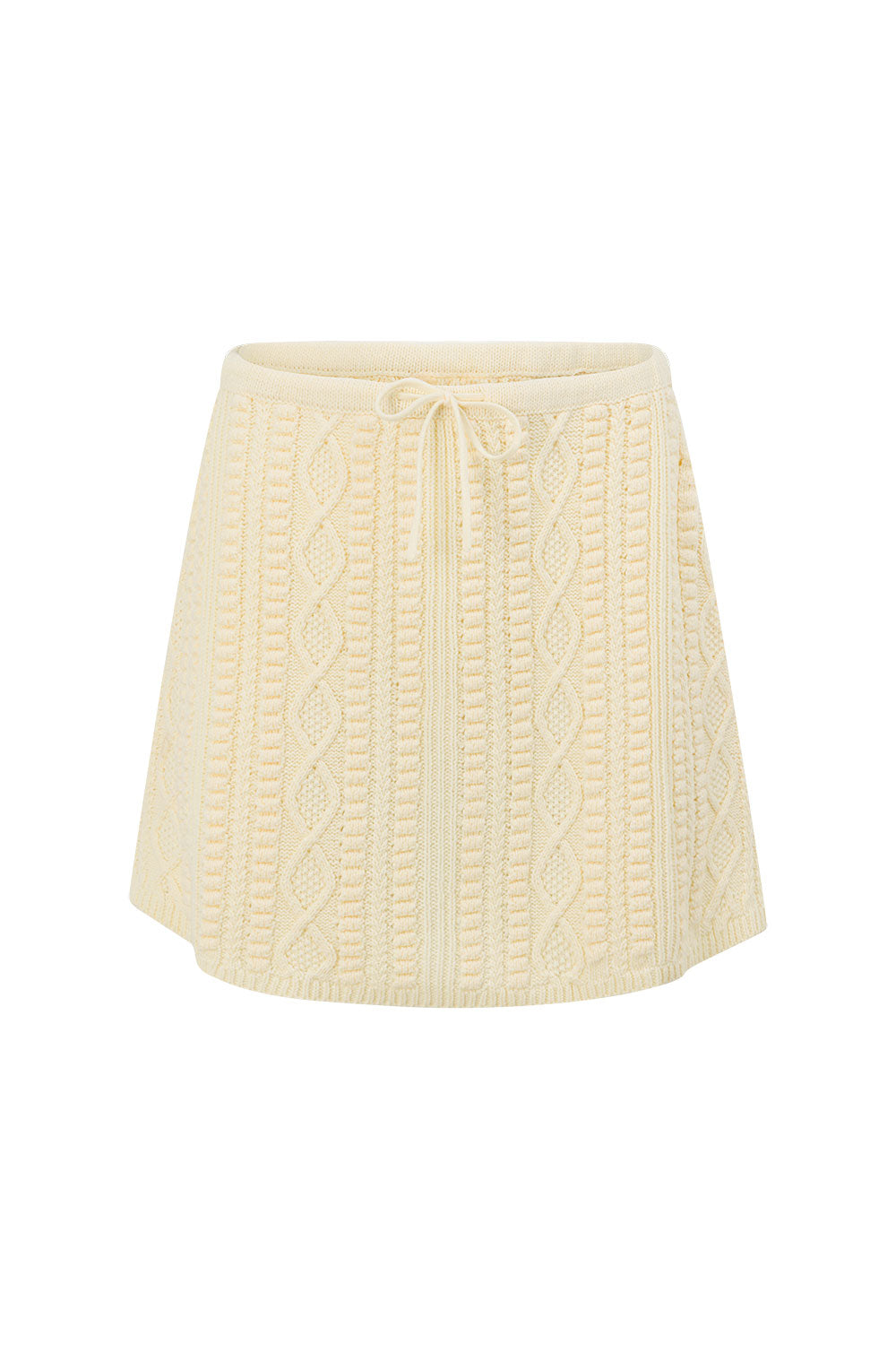 Cream Knit A Line Mini Romy Skirt