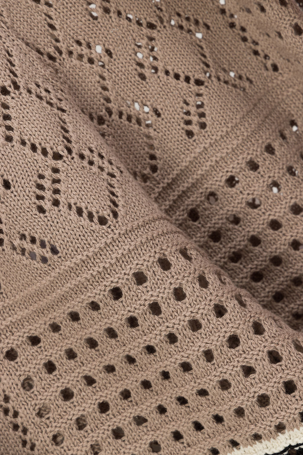 Brown Crochet Knit High Waist Elexa Shorts