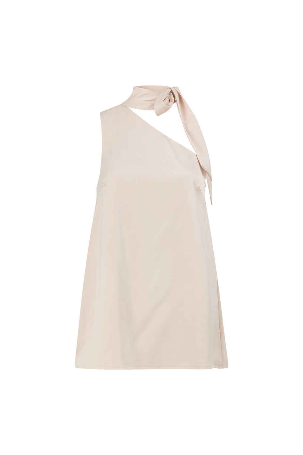 Beige Silky Asymmetric Scarf Koda Top
