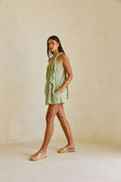 Grazia One Shoulder Mini Dress - Green