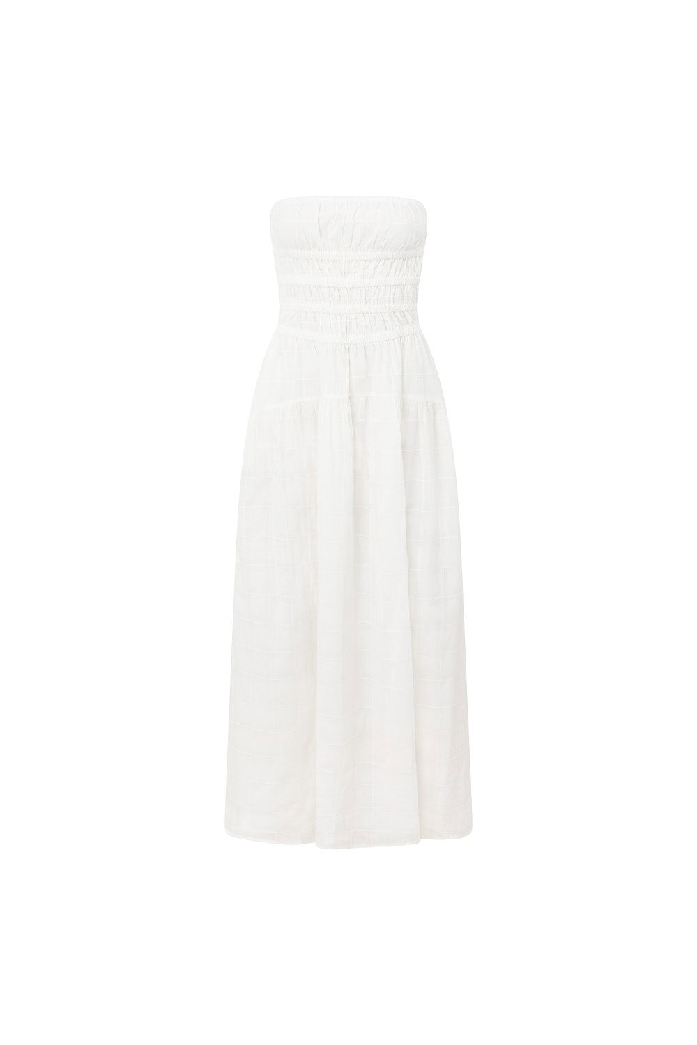 Bridal White Strapless Panel Maxi Delta Dress