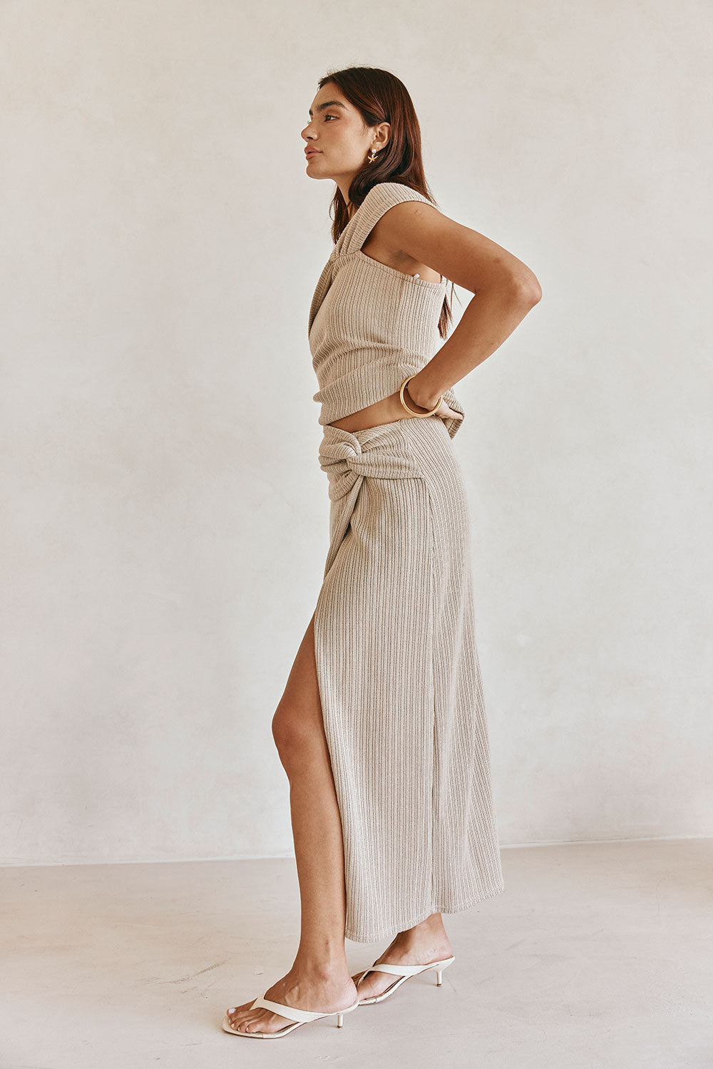 Khaki Asymmetric One Shoulder Nina Top