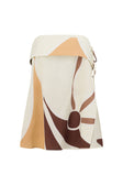 Brown Sable Floral Print Strapless Monroe Top