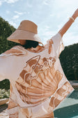 Brown La Spiaggia Print Button Up Collar Verity Shirt