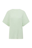 Mint Green Ribbed Knit Short Sleeve Celine Top