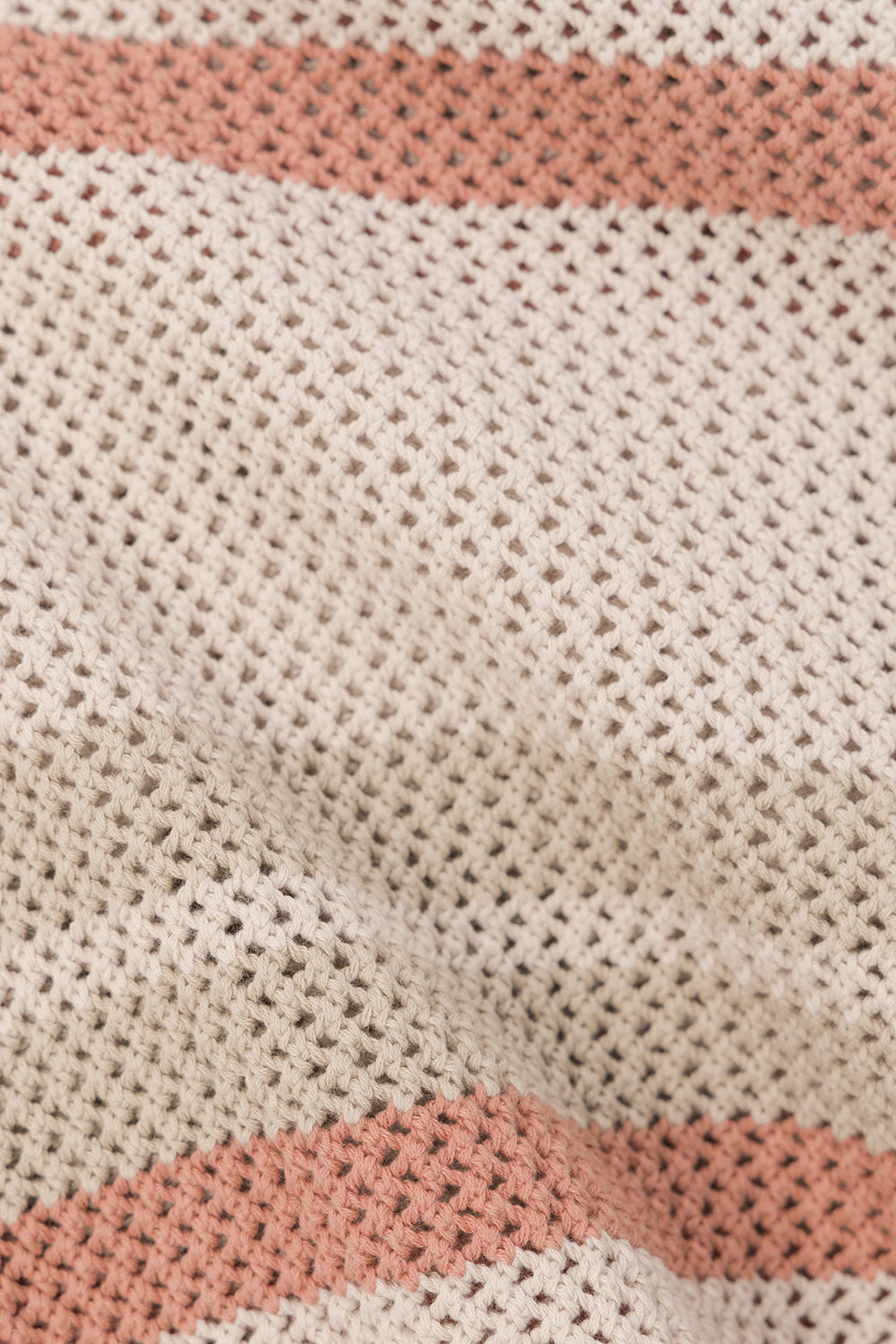 Tan and Cream Stripe Crochet Boxy Kiama Top