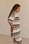 Tan and White Stripe Knit Java Top