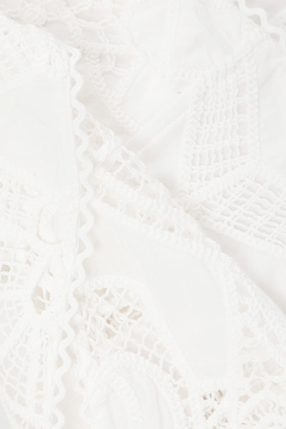 White Embroidered Cutwork Strapless Donna Top