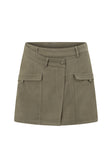 Khaki Green Pocket Mini Deluca Skirt