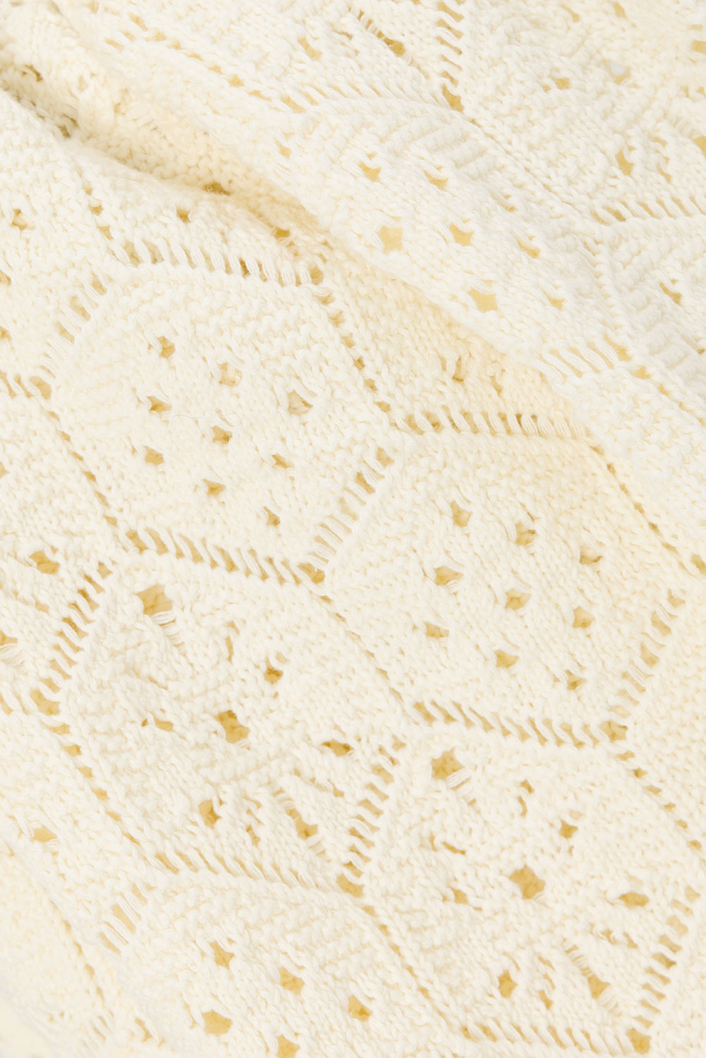 Cream Crochet Knit High Waist Umiko Pants