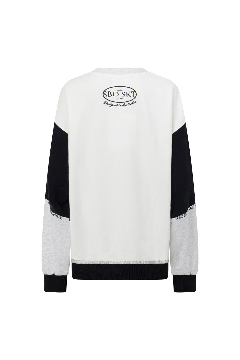 Osaka Vintage Oversized Sweater - Fleece Black White Grey