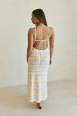 Yellow Stripe Halter Maxi Bexley Dress