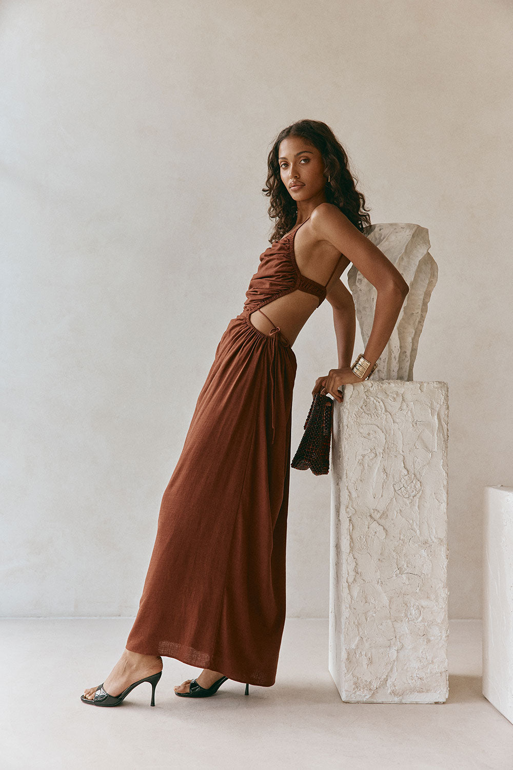 SAMPLE-Mahya Dress - Chocolate