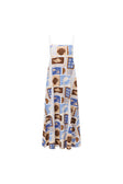 Blue Solis Print Strappy A-Line Maxi Giorgia Dress