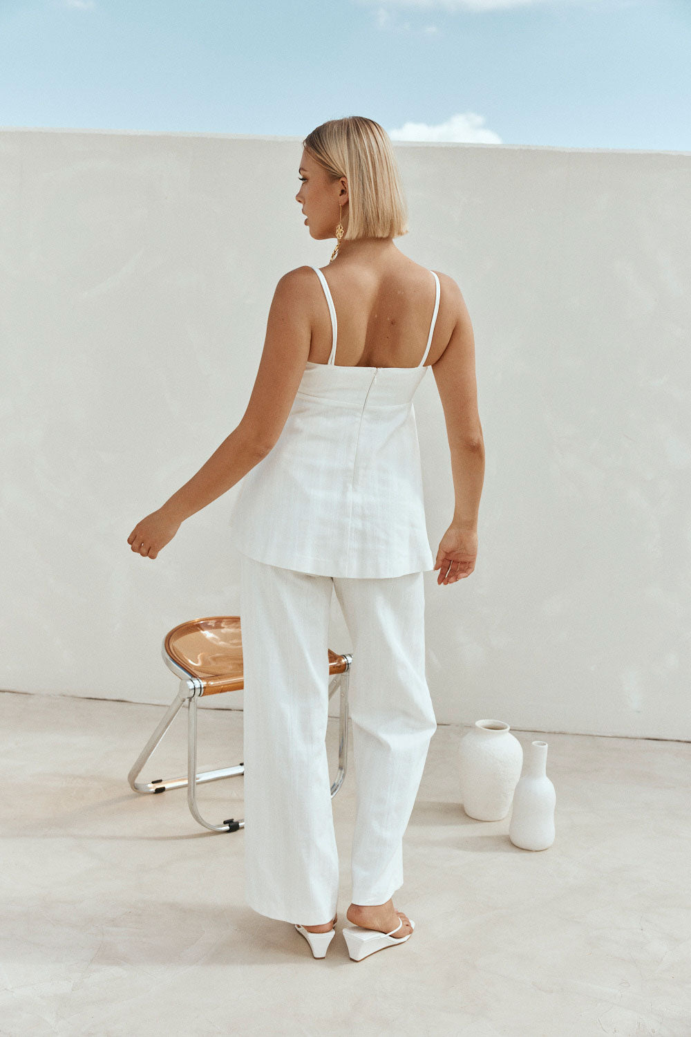 White Cotton Strappy Babydoll Tilda Top