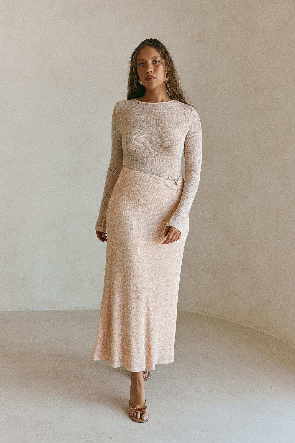 Pink Long Sleeve Maxi Annika Dress