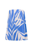 Palm Blue Print Strapless Alma Top