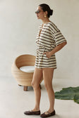 SAMPLE-Juniper Playsuit - Brown Stripe