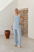 Baby Blue Woven Scoop Back Paxton Jumpsuit
