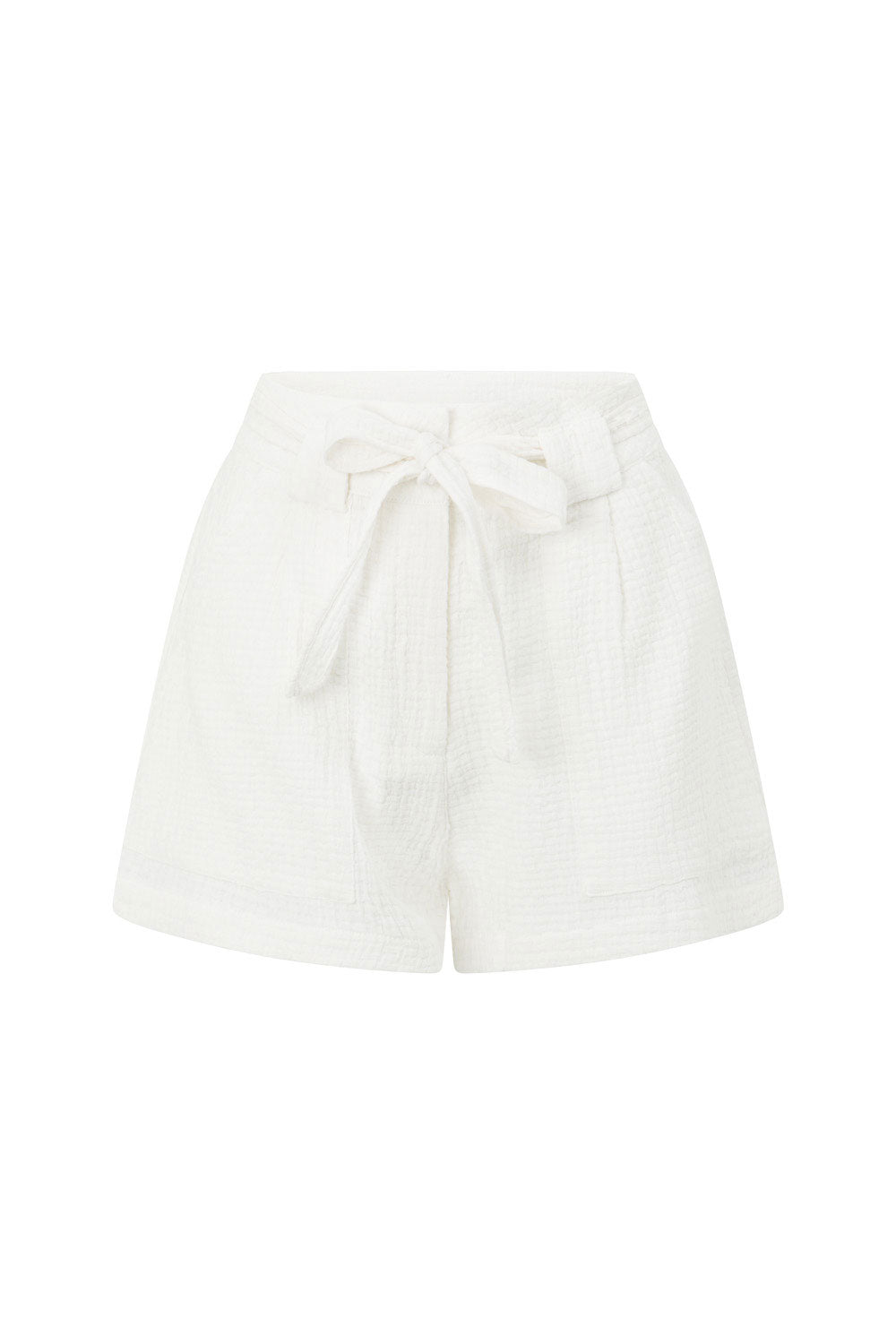 White High Waist Tie Zoriah Shorts