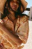 Yellow Breeze Floral Button Up Collar Sicily Top