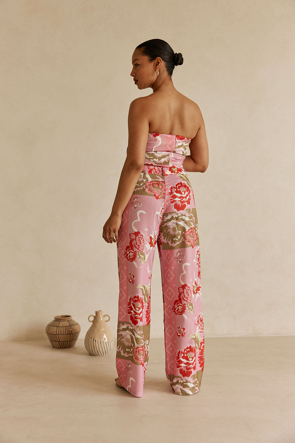 Pink Botanic Patch Floral Print Pocket Marleigh Pants