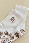Imprint Grip Socks - Chocolate