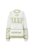Arlon Oversized Vintager Sweater - Fleece, Green, Grey, White