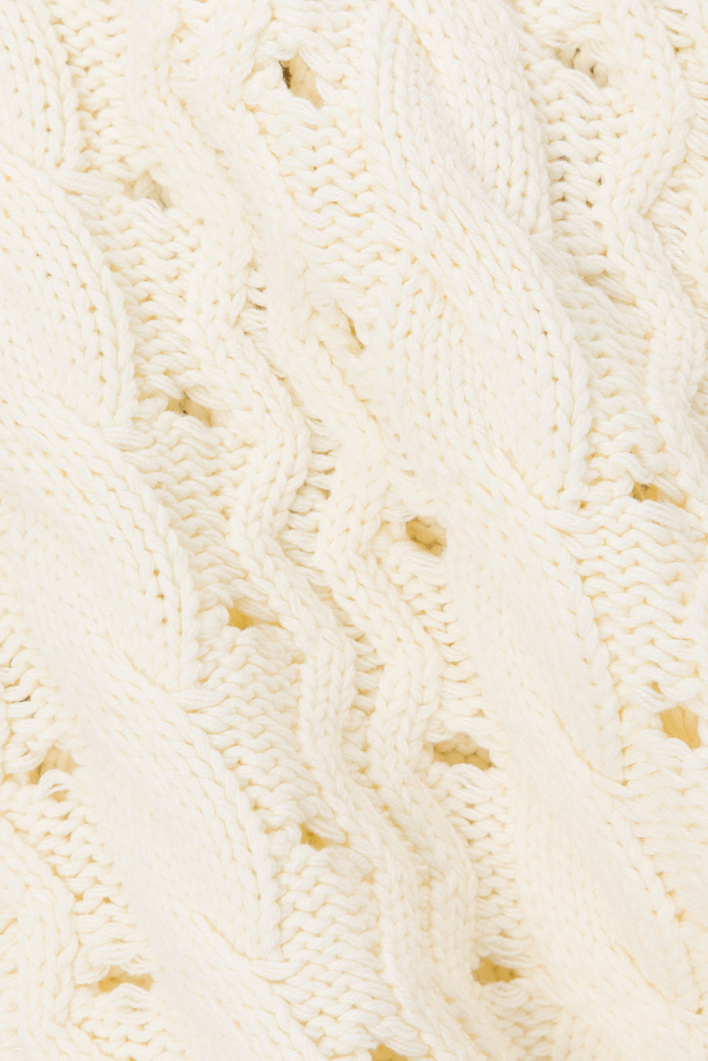 Cream Cable Knit Long Sleeve Collar Elana Sweater
