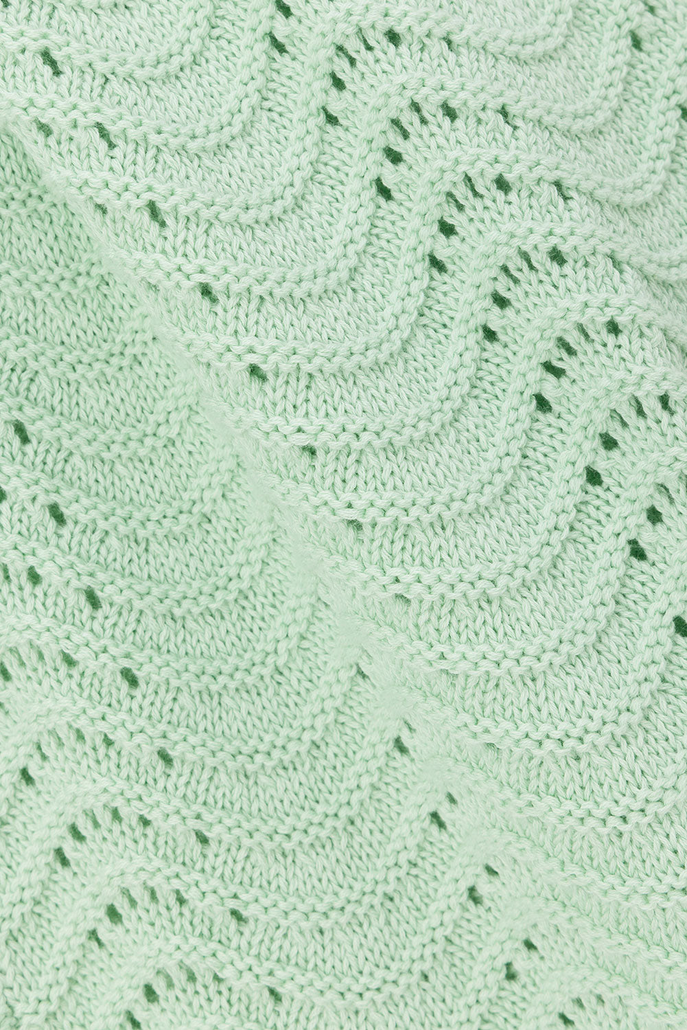 Mint Green Crochet Knit High Waist Kama Pants