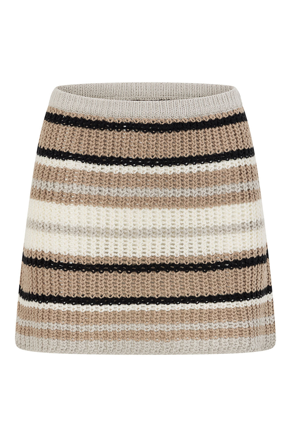 Tan and White Stripe Mini Palma Skirt