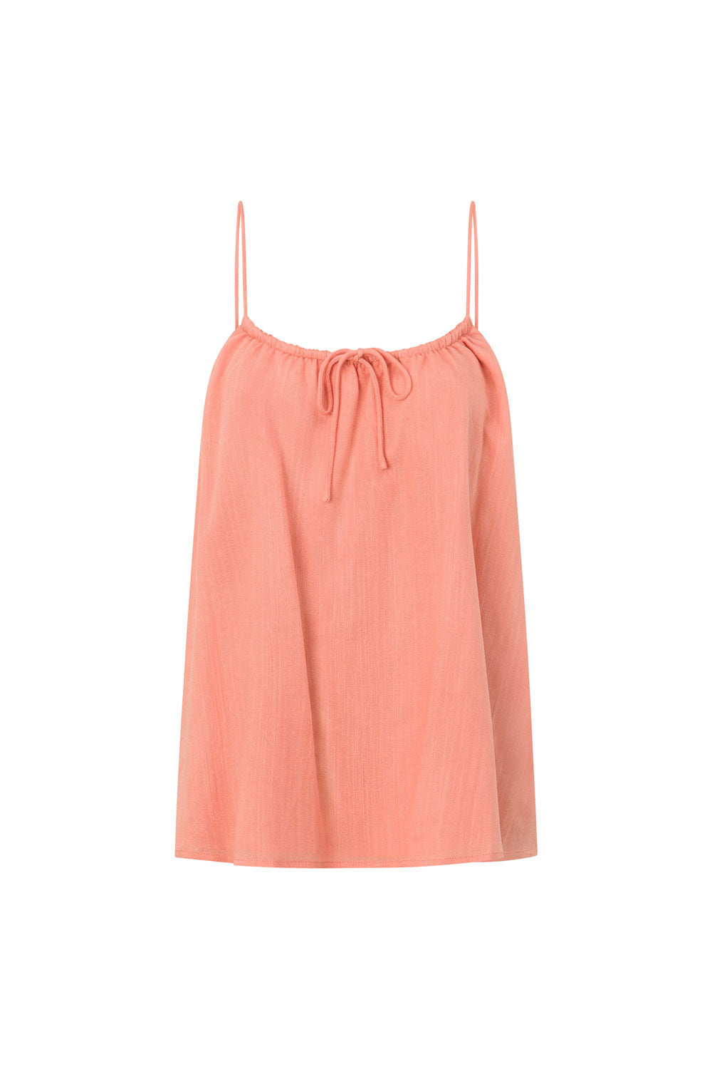 Peach Adjustable Strappy Front Tie Jetta Top