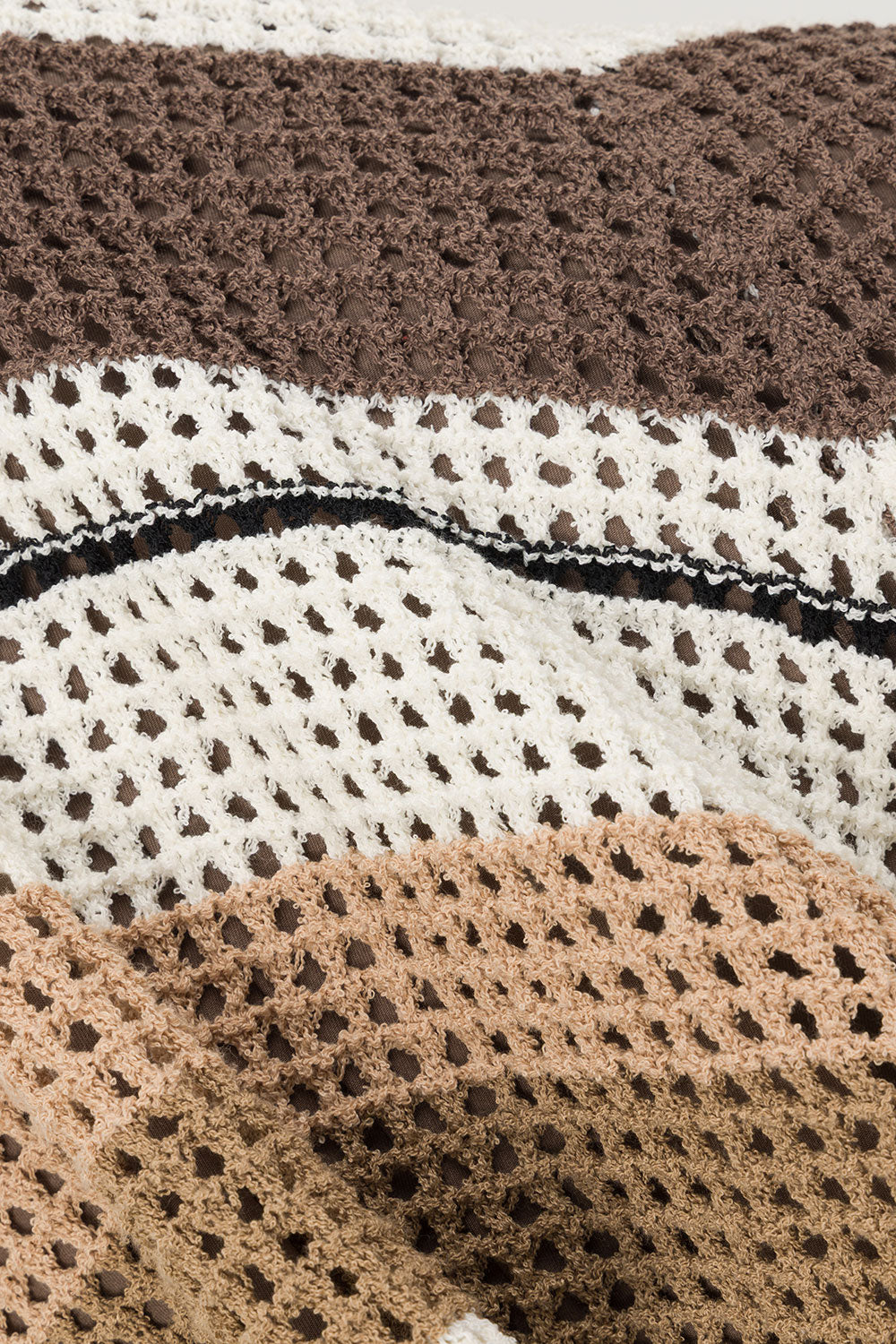 Brown and Cream Stripe Knit Button Up Ember Playsuit