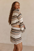 Tan and White Stripe Mini Palma Skirt
