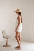 Cream Textured Stripe Strapless Sophie Playsuit