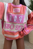 Porto Vintage Oversized Sweater - Terry Pink, Orange