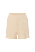 Cream Zig Zag Knit High Waist Elastic Mabel Shorts