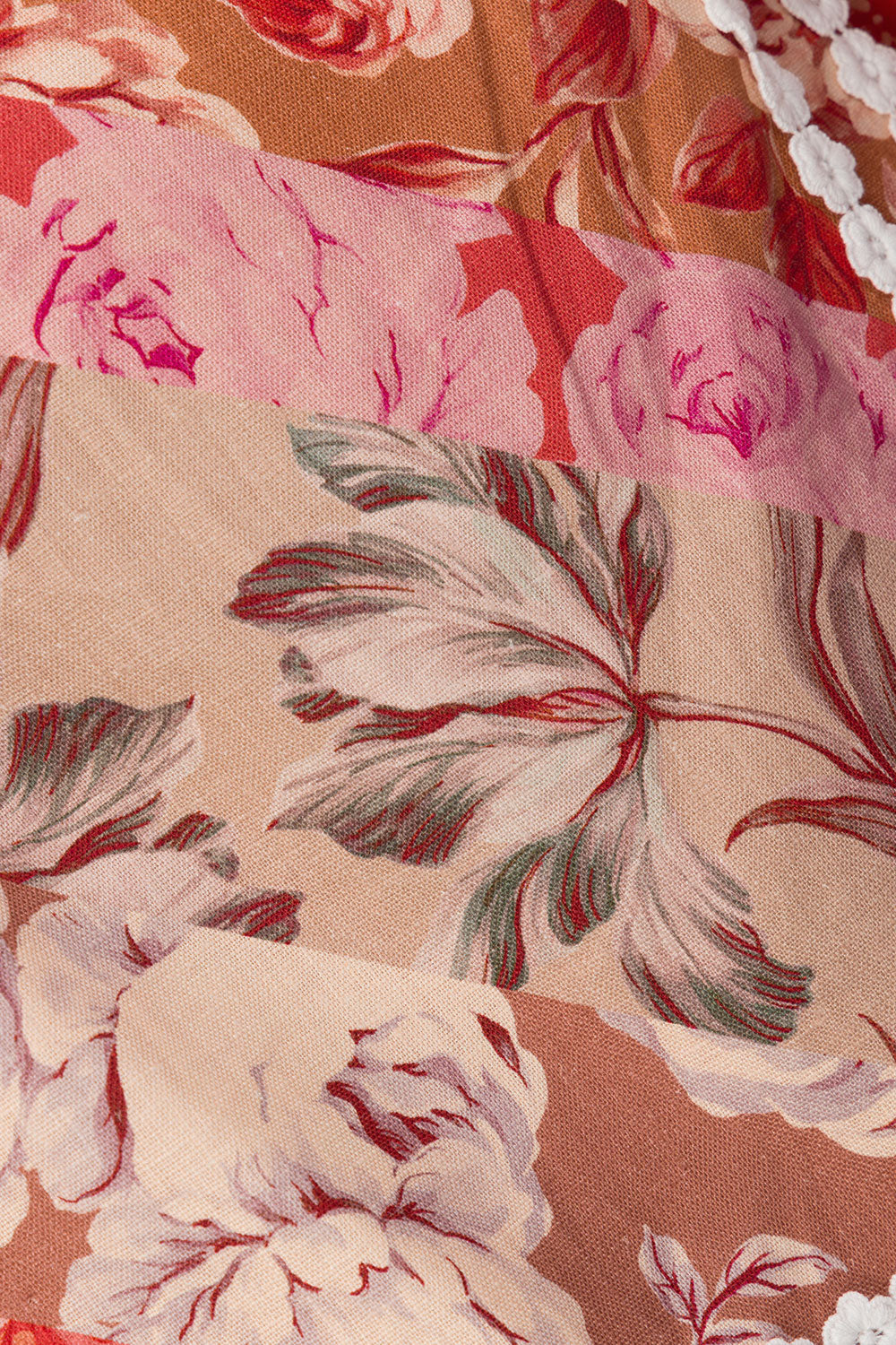 Red Floral Solafleur Print Wrap La Dolce Vita Skirt