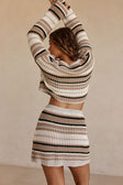 Tan and White Stripe Mini Palma Skirt