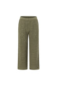 Khaki Green Crochet Knit High Waist Umiko Pants