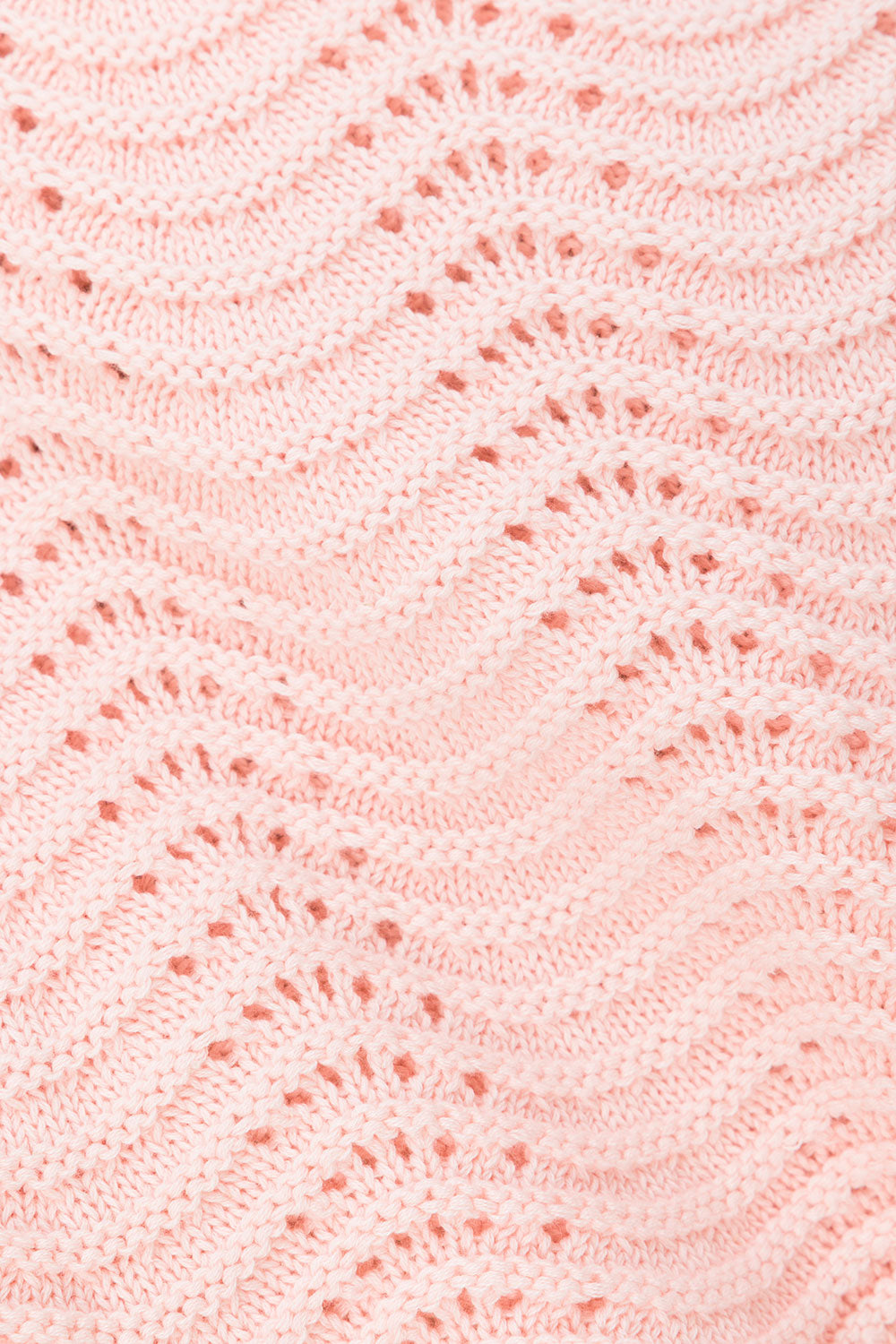 Blush Pink Wave Knit Short Sleeve Leah T Shirt Top