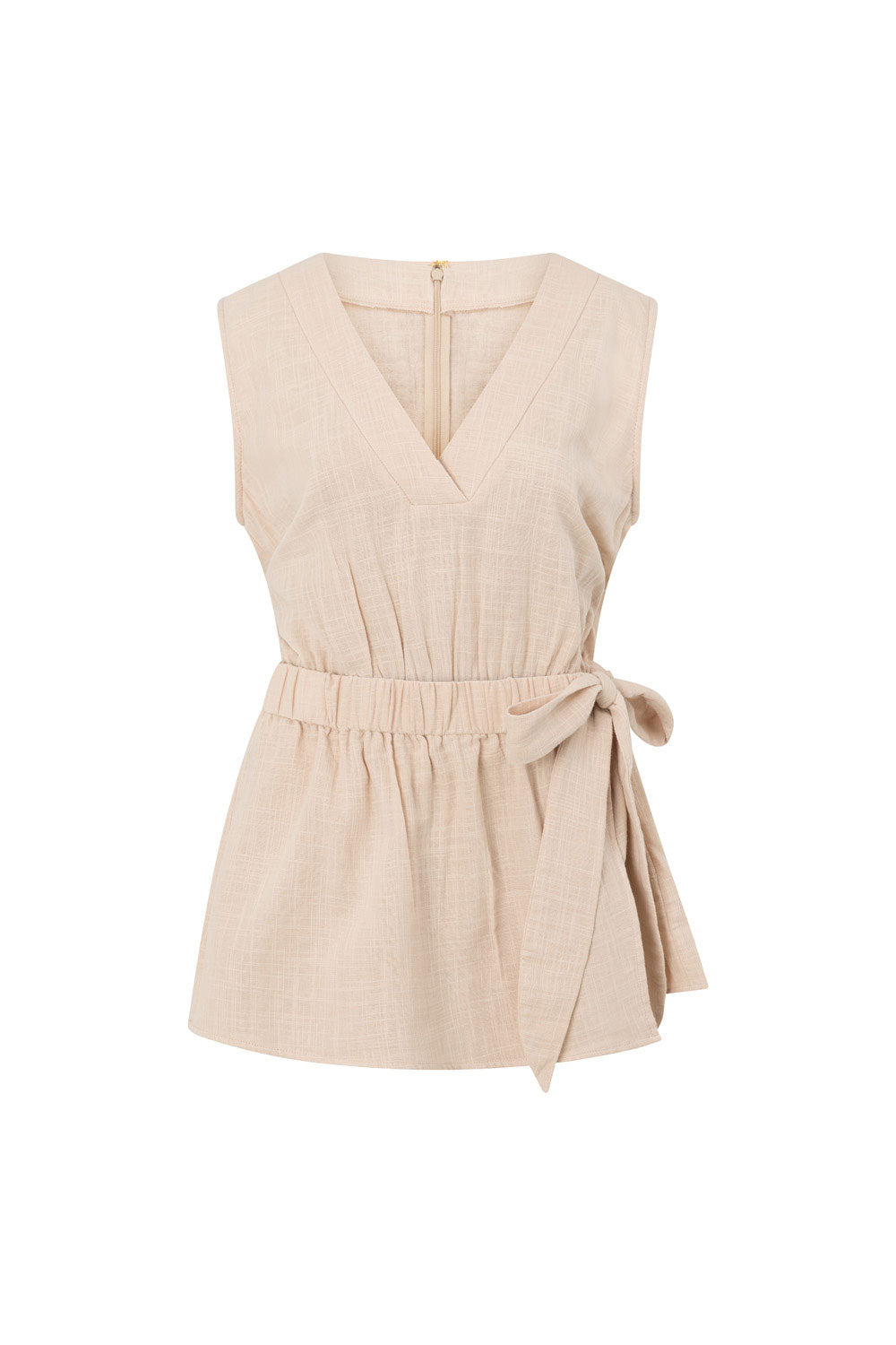 Tan V Neckline Wrap Sandy Playsuit