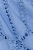 Blue Cotton Cutwork Flouncy Maxi Camilla Dress