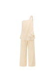Cream One Shoulder Alabama Jumpsuit